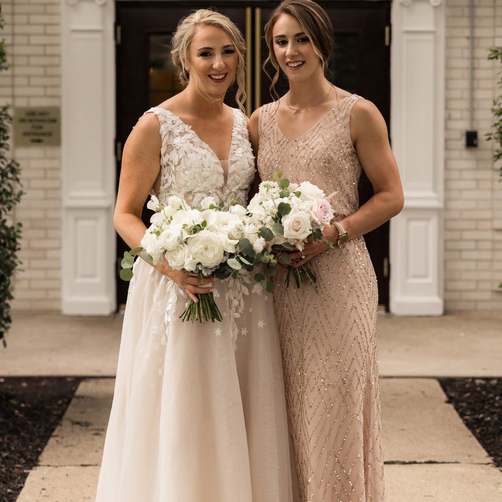 BHLDN beaded gown - blush